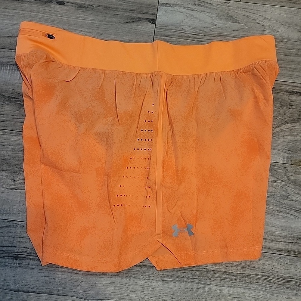 Under Armour Speedpocket Fitted Lined Running Vented Shorts Mens 2XL‎ Orange NEW